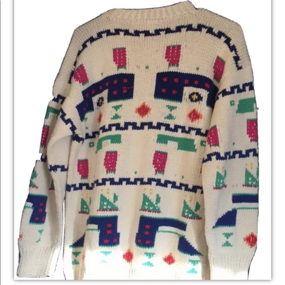 Accento Vintage Boho Aztec Grandpa Cardigan L XC - Picture 2 of 5